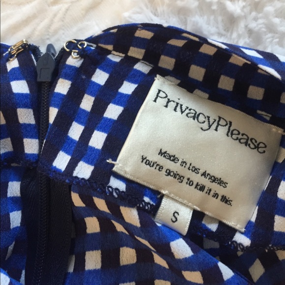 Revolve Privacy Please Orchard Gingham Blue Romper - Picture 6 of 7